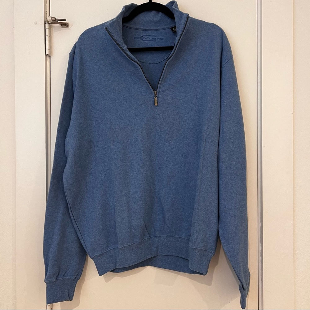 Men’s Carnoustie Blue Cotton Quarterzip